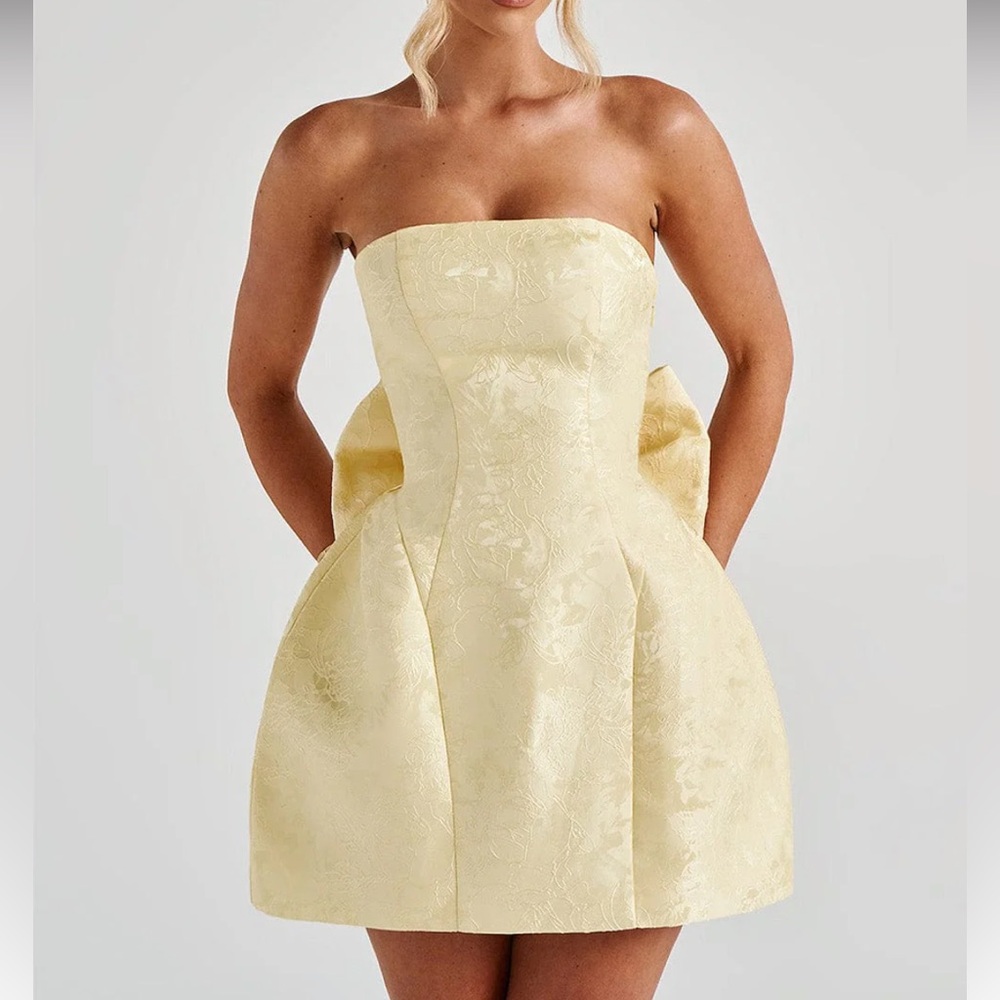 Babyboo Eleanora Mini Dress Lemon Yellow with Removable Bow Size XXL New